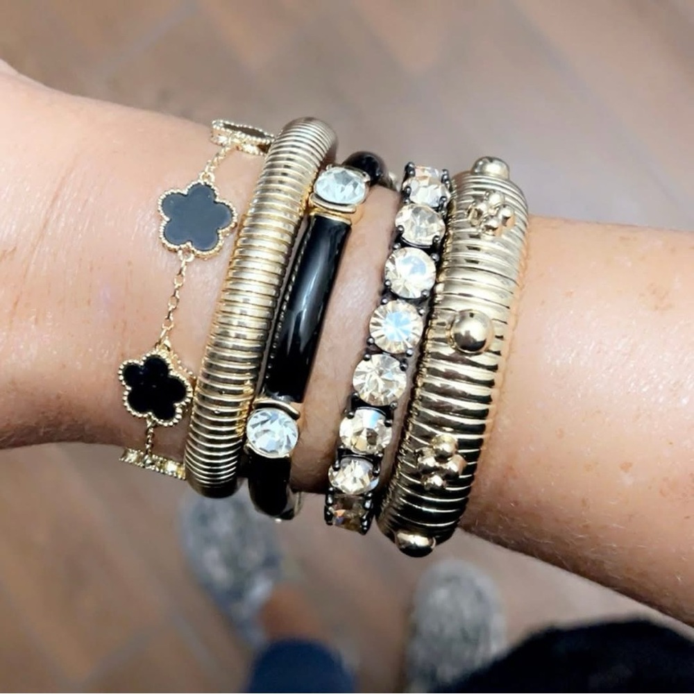 Park Lane “GLOW” Impression Bracelet & Earrings Golden stones SET in hematite. - Picture 13 of 14